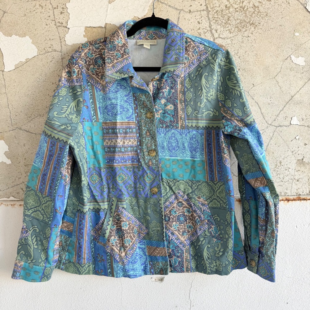 Boho Patchwork Blazer Paisley Print Jacket Tapest… - image 1